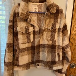 Plaid Sherpa Jacket billabong size medium